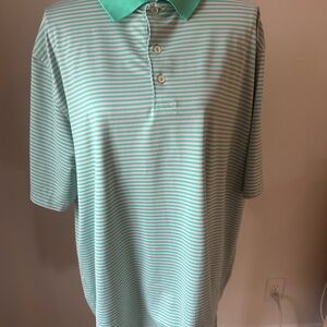 Peter Millar Mint Striped Polo Shirt